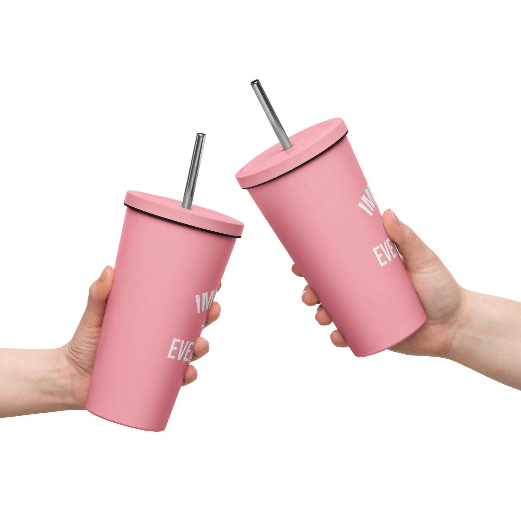 Insulated tumbler with a straw