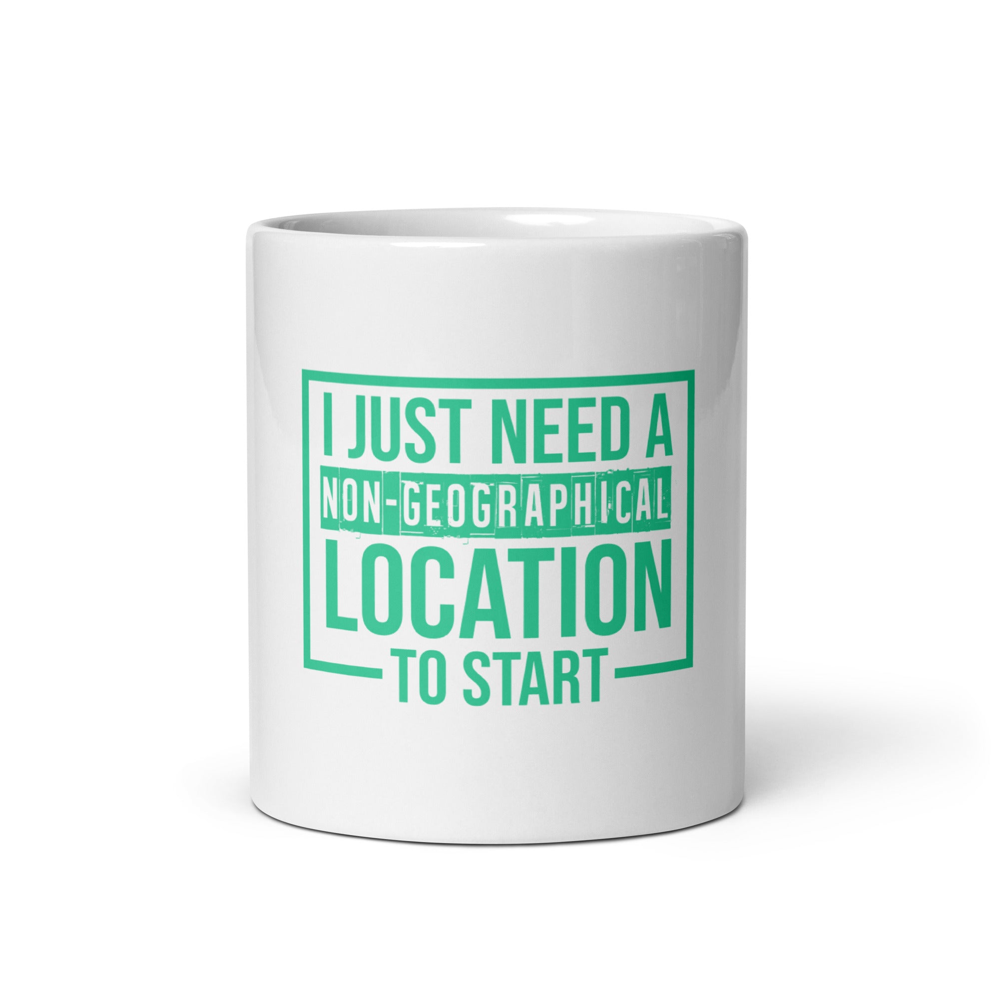 White glossy mug