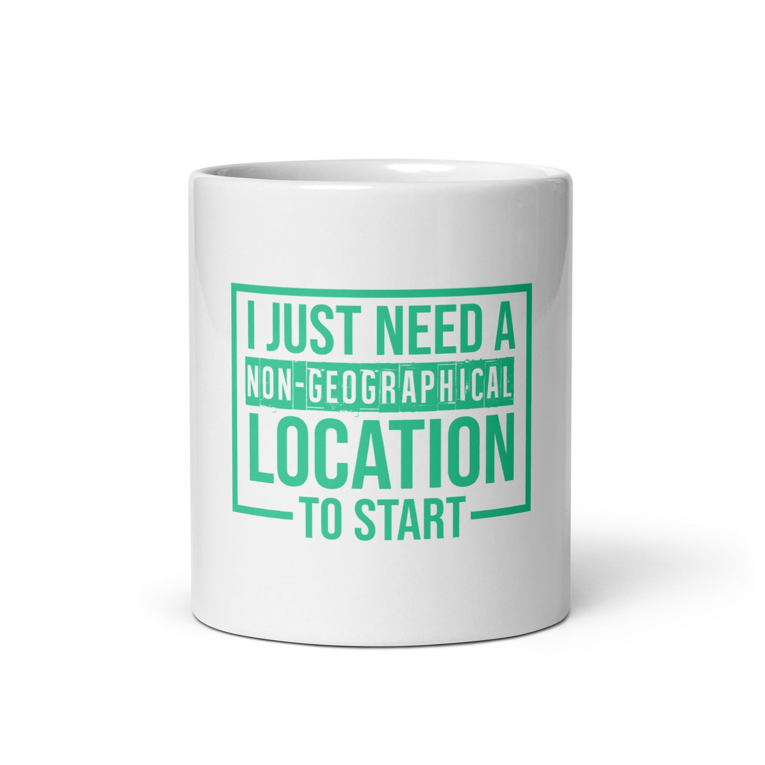 White glossy mug