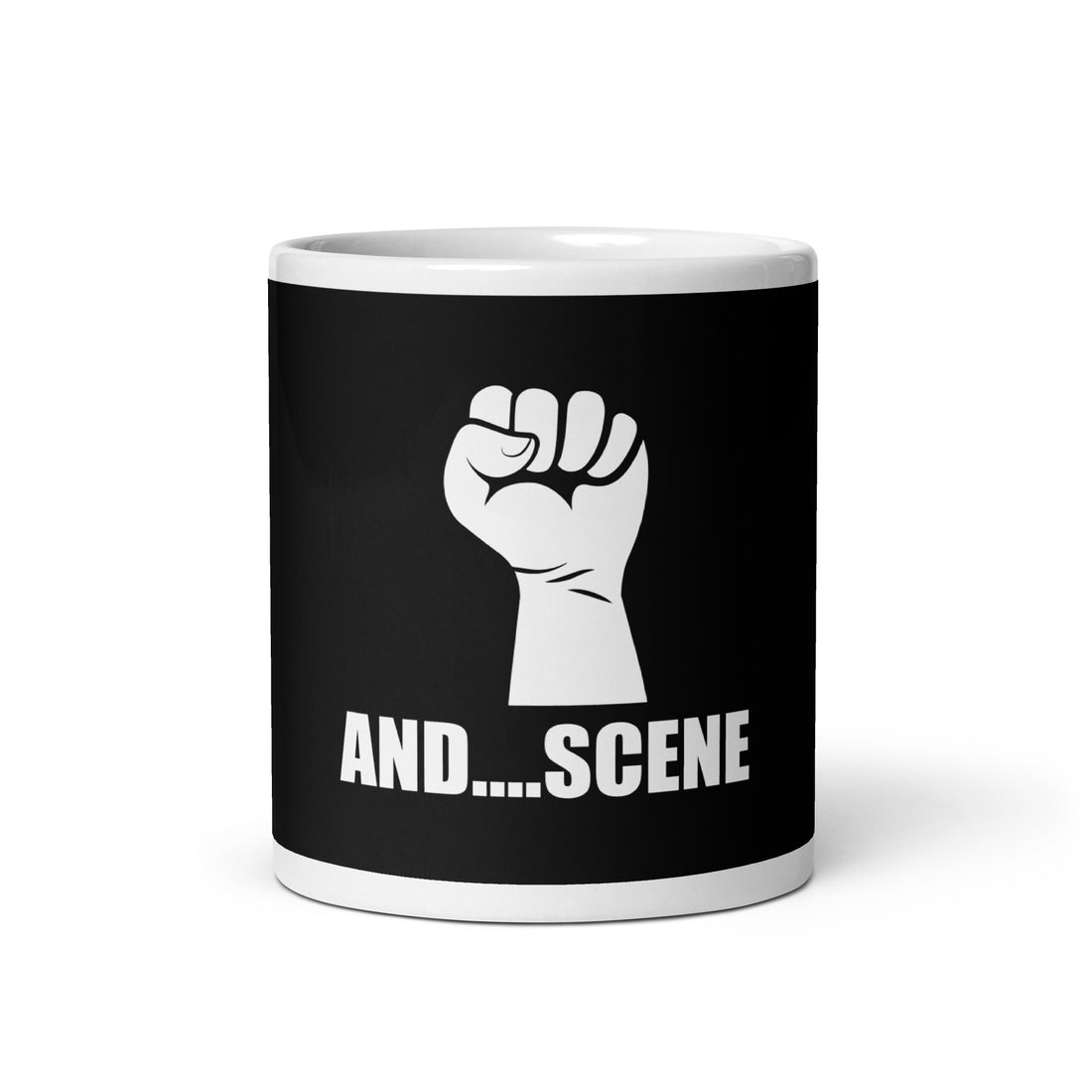 White glossy mug