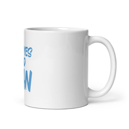 White glossy mug