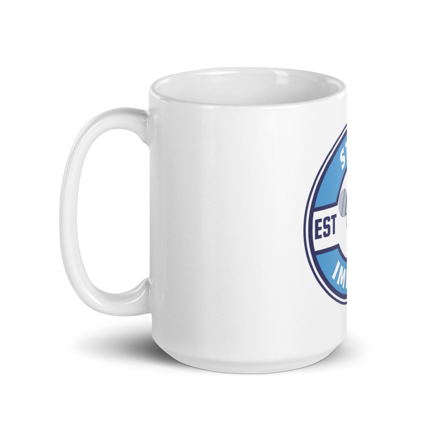 White glossy mug